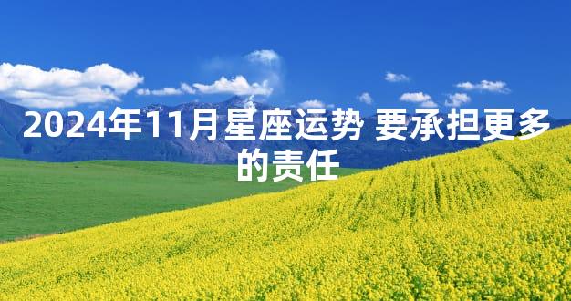 2024年11月星座运势 要承担更多的责任